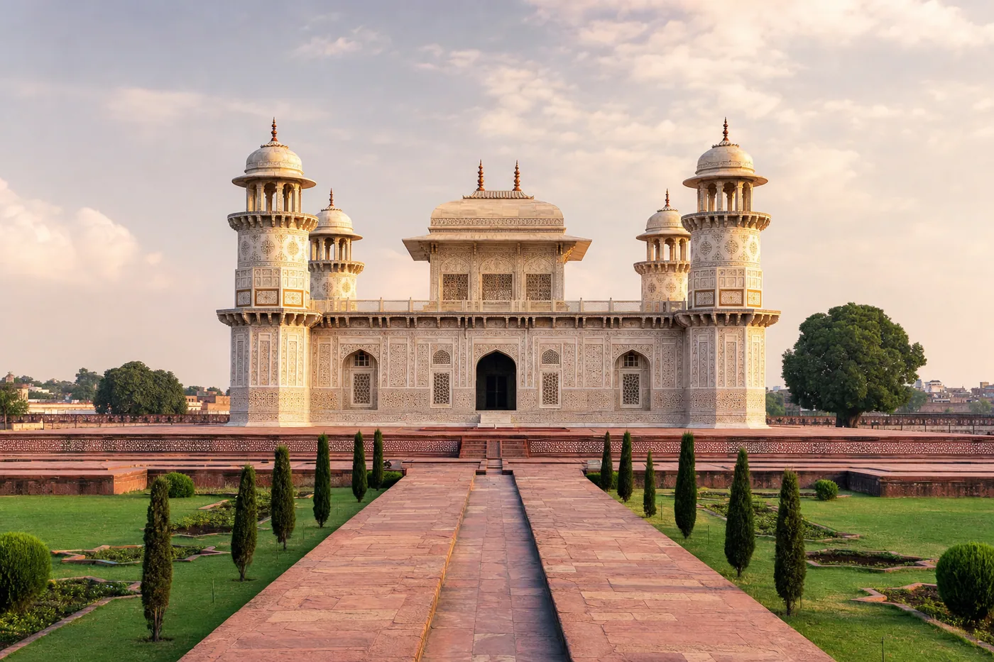 Itmad-ud-Daulah mausoleum and Mughal gardens in Agra